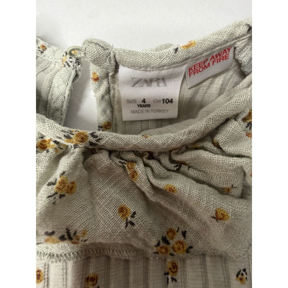 Zara Girls Tops Lot Size 4-5Y White Eyelet Floral Ribbed‎ Long Sleeve 3 Pc - Picture 10 of 11